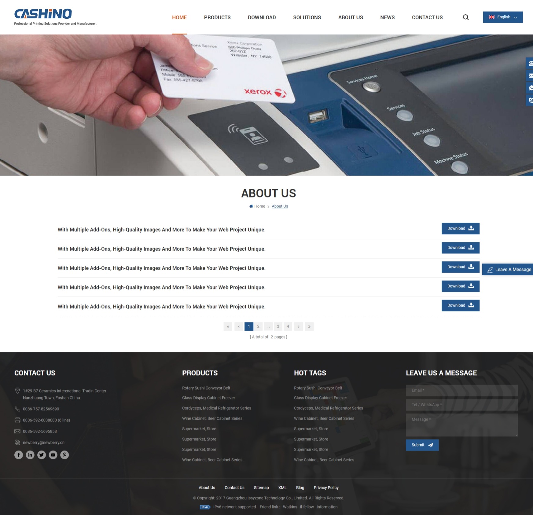 单排展示布局（纯文字：下载名称）—侧边栏无（样式1）